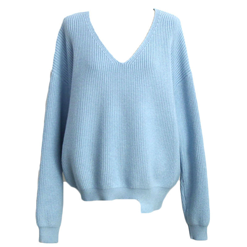 Damen Pullover V-Ausschnitt Rippstruktur Kuschelfleece Beige