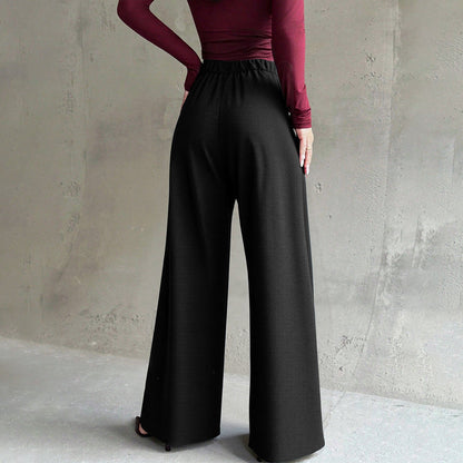 Damen Palazzo-Hose Hochtaillierte Falten Norvielle