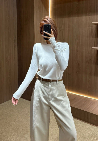 Damen Langarmshirt Norvielle Leicht Baumwolle