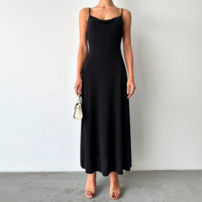 Damen Maxikleid Spaghettiträger Schlitz Norvielle