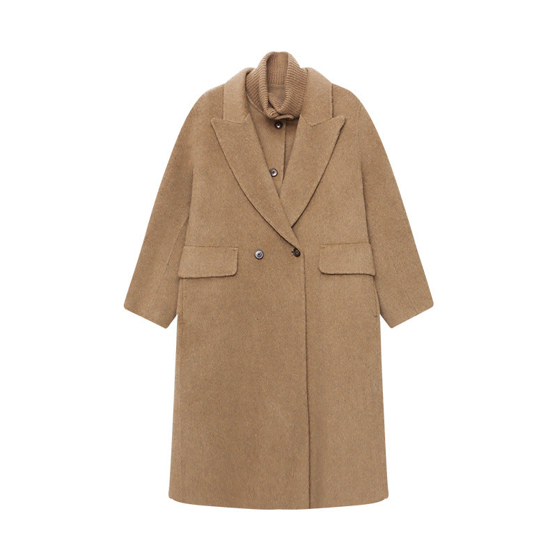 Damen Wollmantel Oversized Doppelter Knopfleiste