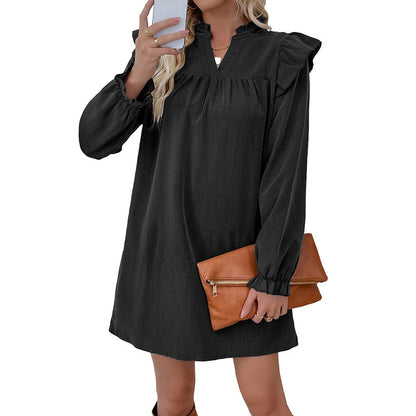 Damen Freizeitkleid Rüschendetails Eleganter Schnitt Norvielle