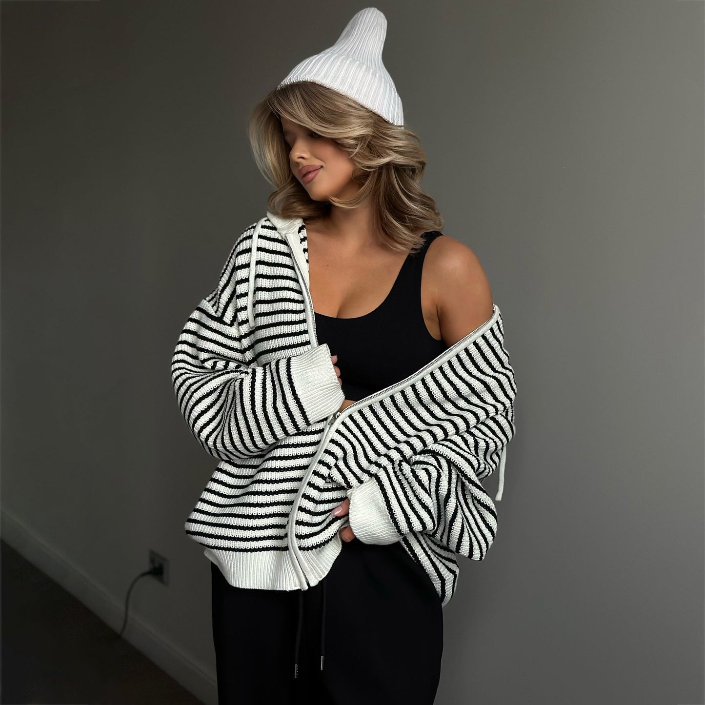 Damen Strickjacke Gestreift Norvielle
