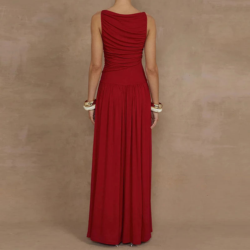 Damen Maxikleid Raffiniertes Raffung Design Norvielle
