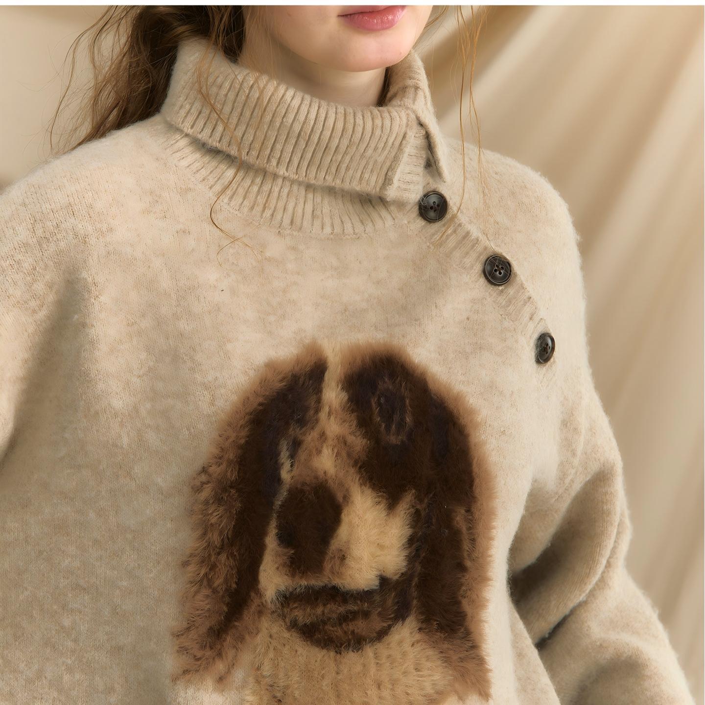Damen Pullover Tiermotiv Strukturiert Norvielle