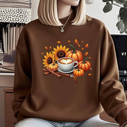 Damen Sweatshirt Herbstlich Motiv Besonderer Druck Norvielle