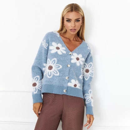 Damen Strickjacke Blumenmuster Norvielle - Norvielle