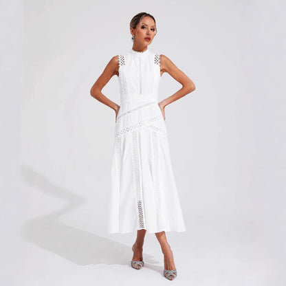 Damen Midi-Kleid Spitzenakzente Norvielle