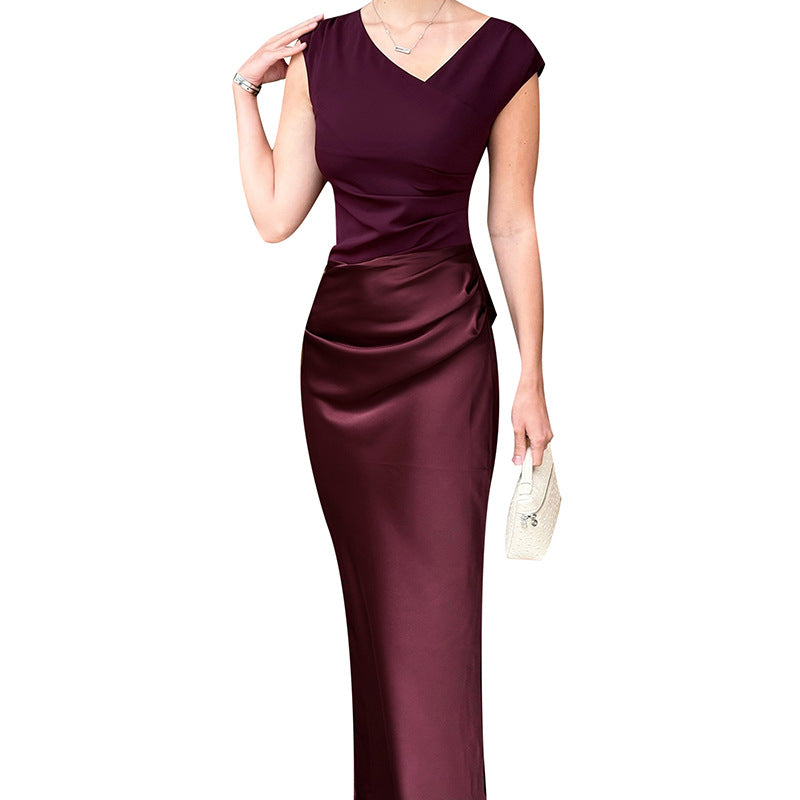 Damen Maxikleid Asymmetrischer Schnitt Figurbetonend Norvielle