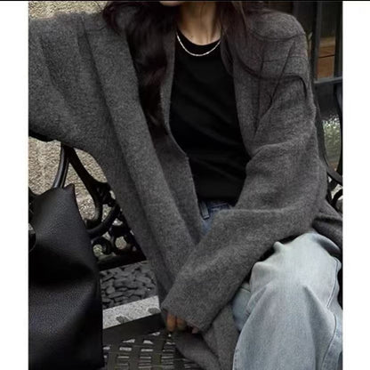 Damen Oversized Strickjacke Norvielle Wollig Warm