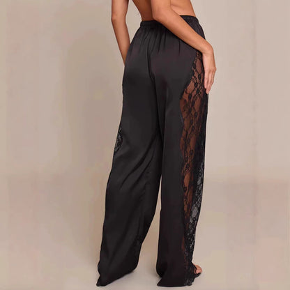 Damen Satin-Hosen Elegant Fließend