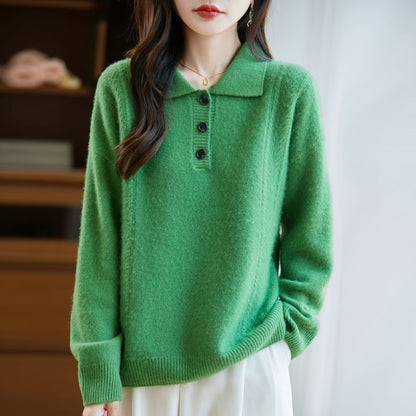 Damen Pullover mit Knopfleiste Norvielle