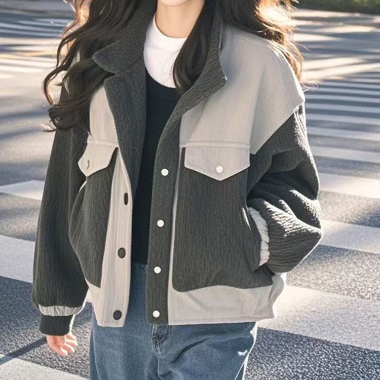 Damen Fleecejacke Oversized Strukturiert Grau - Norvielle