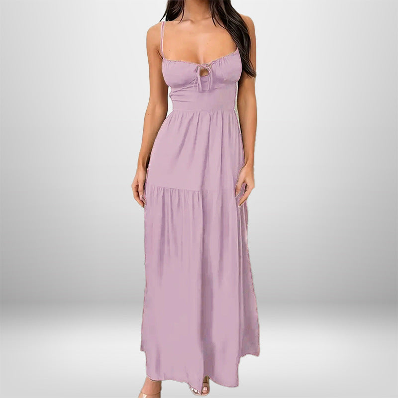 Damen Maxikleid Verstellbare Träger Romantisch Blume