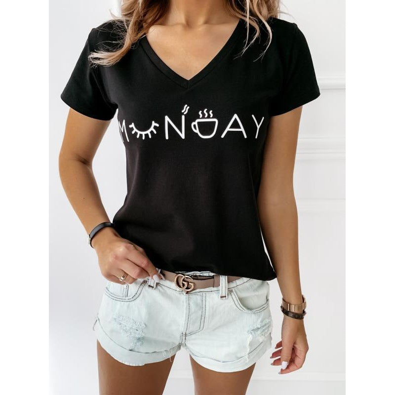 Damen T-Shirt V-Ausschnitt Norvielle