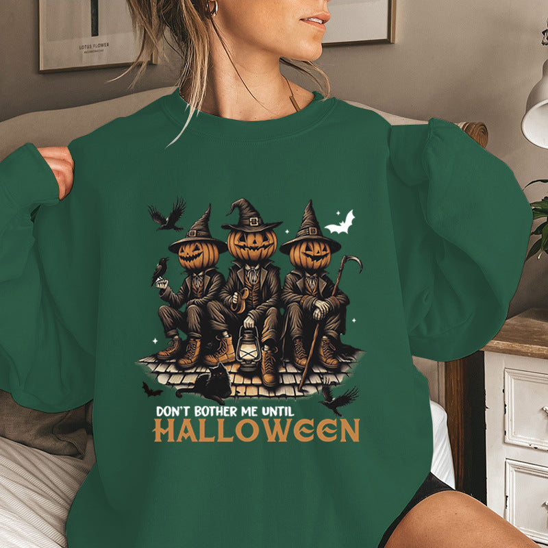 Damen Sweatshirt Halloween-Motiv Baumwolle Gemütlich