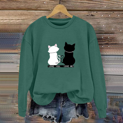 Damen Sweatshirt Katzenmotiv Humor