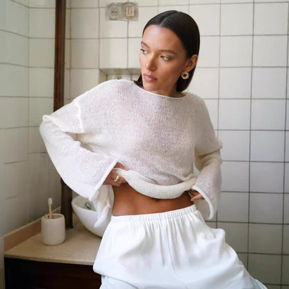 Damen Strickpullover Weit Norvielle Luftig