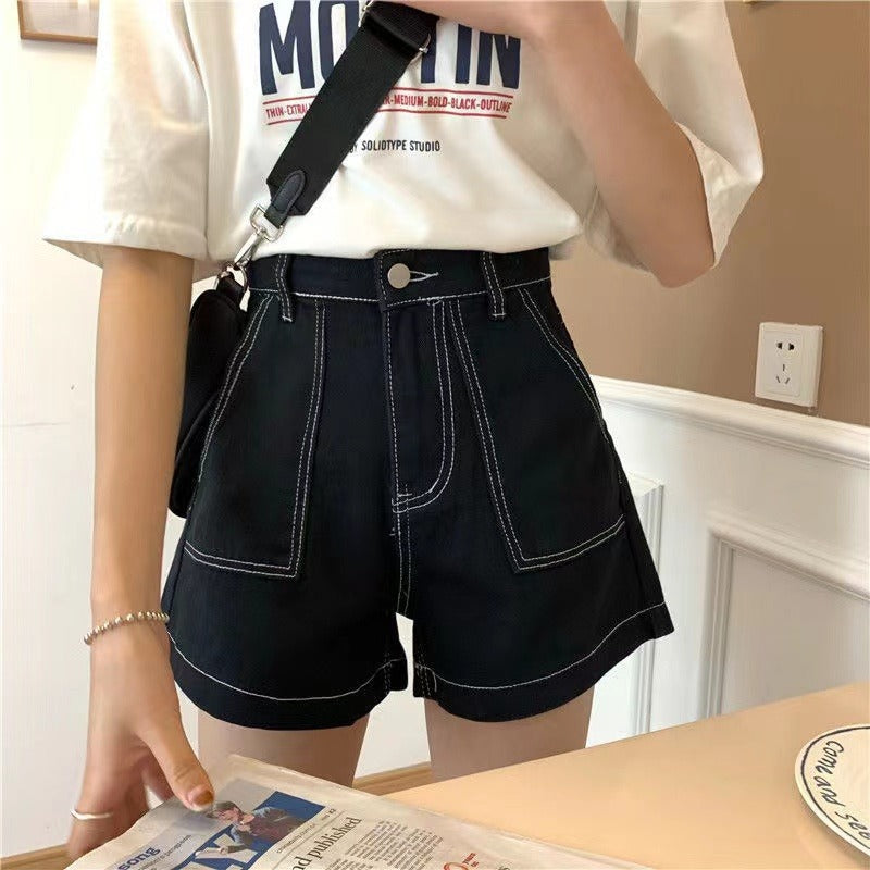 Damen High-Waist Shorts Lässiger Schnitt Praktische Taschen