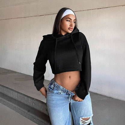 Damen Cropped Sweatshirt Locker Kapuze Norvielle - Norvielle