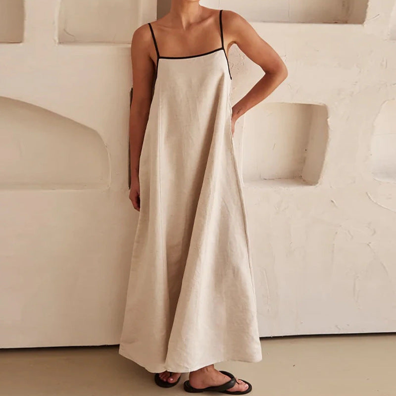 Damen Maxikleid Lockerer Schnitt Verstellbare Träger Norvielle