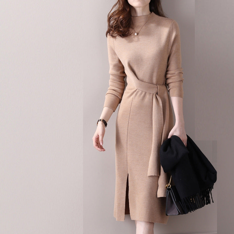 Damen Wickelkleid Rippdetails Seitenschlitz Norvielle - Norvielle