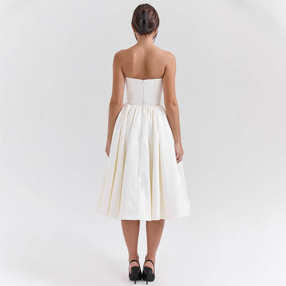 Damen Cocktailkleid mit Corsage-Oberteil und Volumenrock