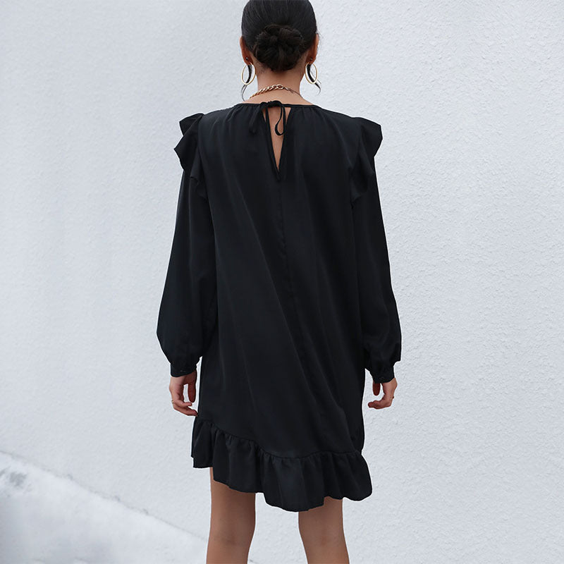 Damenkleid mit Rüschendetails Weite Ärmel Norvielle