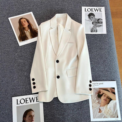 Damen Blazer Elegantes Design dekorative Knöpfen Schwarz - Norvielle