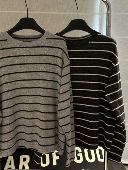 Damen Langarmshirt Gestreift Norvielle