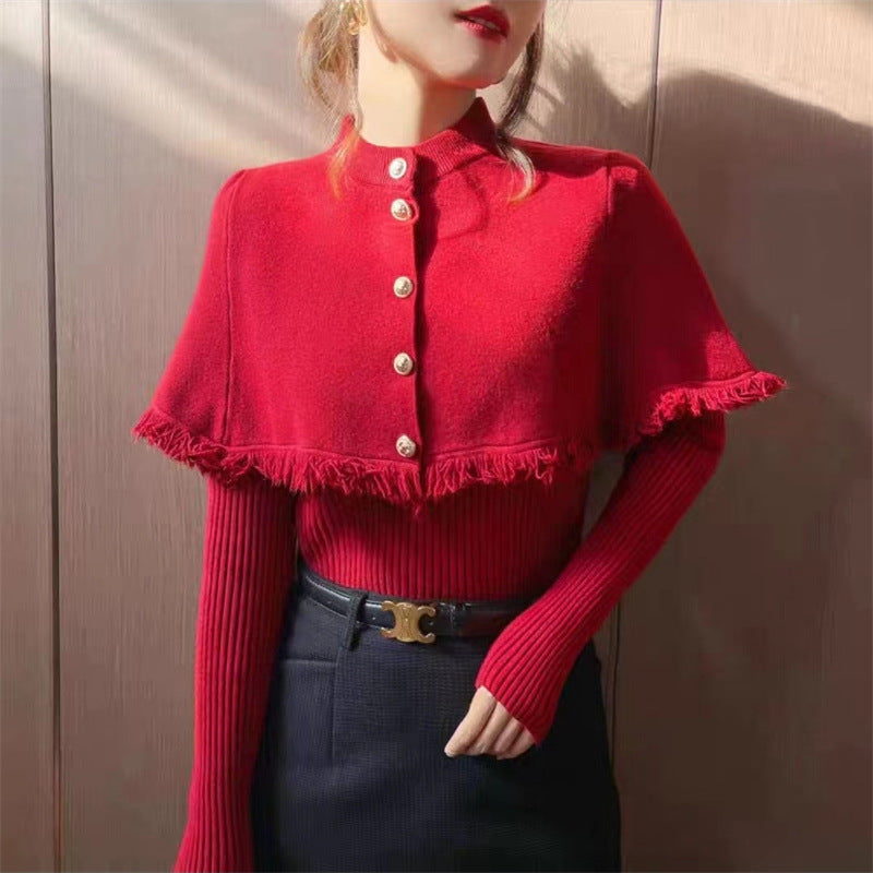 Damen Pullover Abnehmbare Schulterpartie Knopfdetails Norvielle