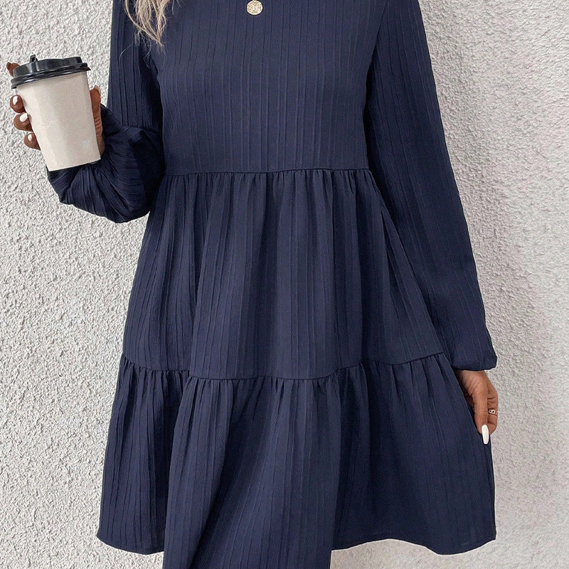Damen Kleid Geraffter Rock Norvielle