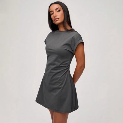 Damen T-Shirt-Kleid Lässig Baumwolle