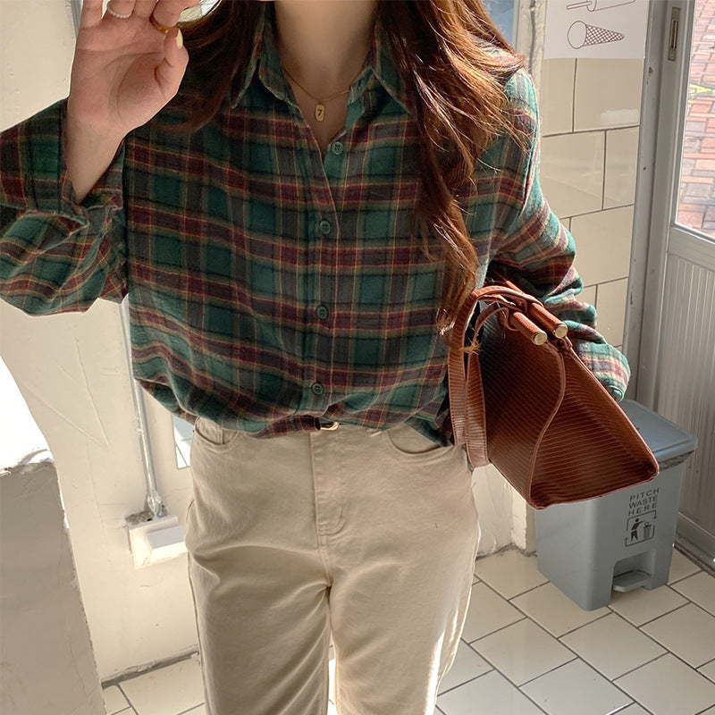 Damen Flanellhemd mit Button-Down-Kragen Weich Norvielle