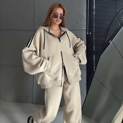 Damen Hoodie Doppelreißverschluss Lässiger Schnitt Norvielle - Norvielle