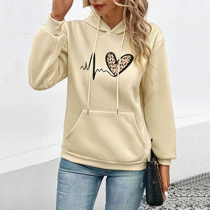 Damen Kapuzenpullover Tierdesign Kängurutaschen