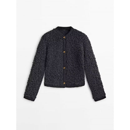 Norvielle Damen Strickjacke Lammwolle