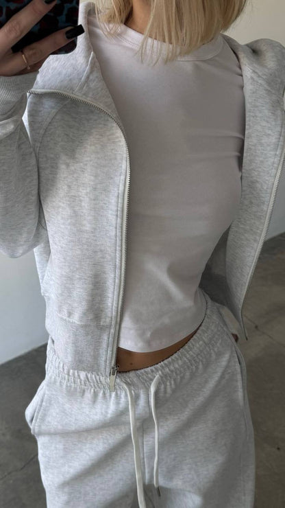 Damen Sportliches Loungewear-Set Elastisch Hochgeschlossen
