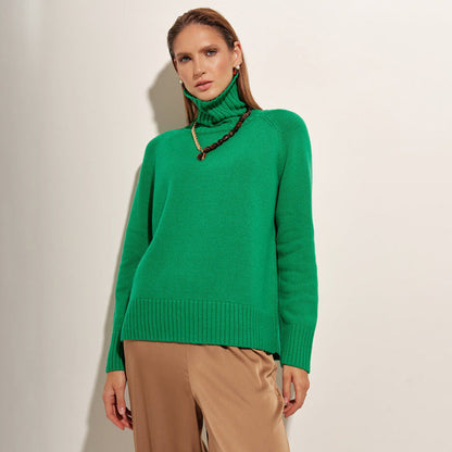 Damen Strickpullover Hochkragen Lässig Norvielle