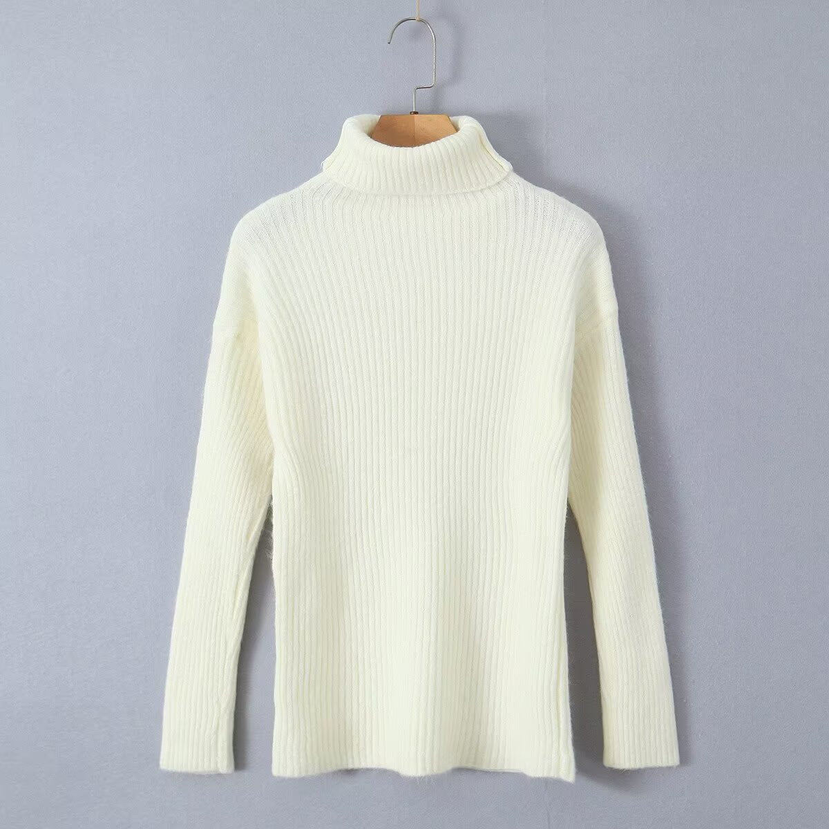 Damen Grobstrickpullover Stehkragen Norvielle