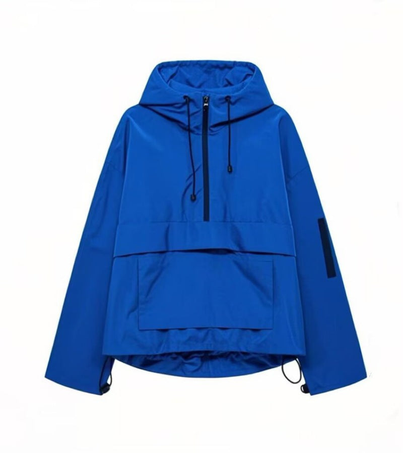 Damen Windjacke Verstellbares Kapuzenjacke Funktionsjacke Mit