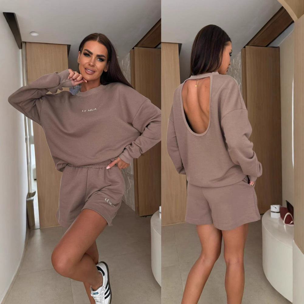 Damen Sweatshirt-Shorts-Set Locker Passform Norvielle