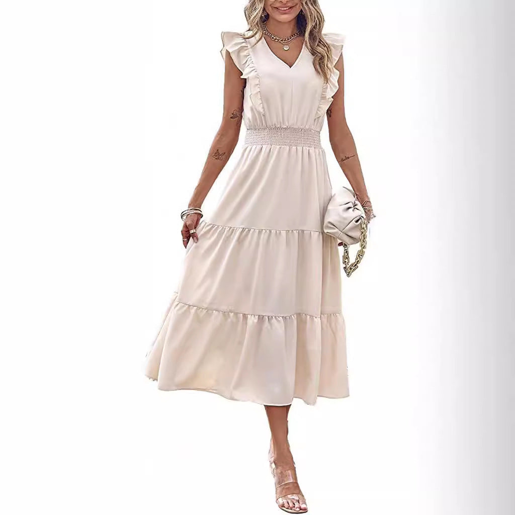Damen Langarm-Kleid mit Volumenrock Norvielle
