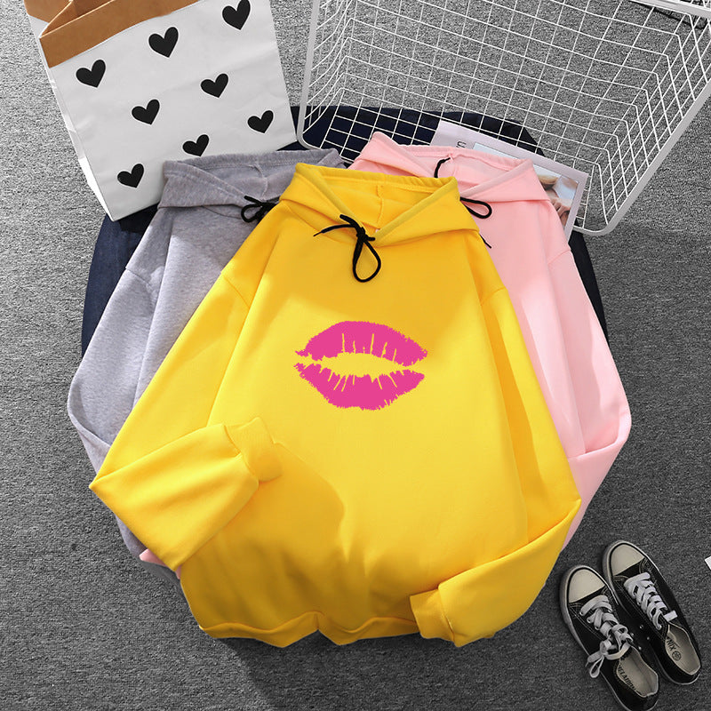 Damen Hoodie Lippenmotiv Norvielle