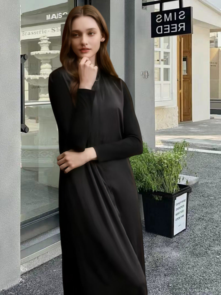 Damen Maxikleid Langarm Elegantes Design