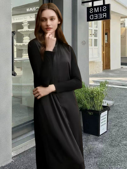 Damen Maxikleid Langarm Elegantes Design