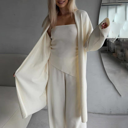 Damen Lounge-Set Ärmelloses Weiter Cardigan Norvielle