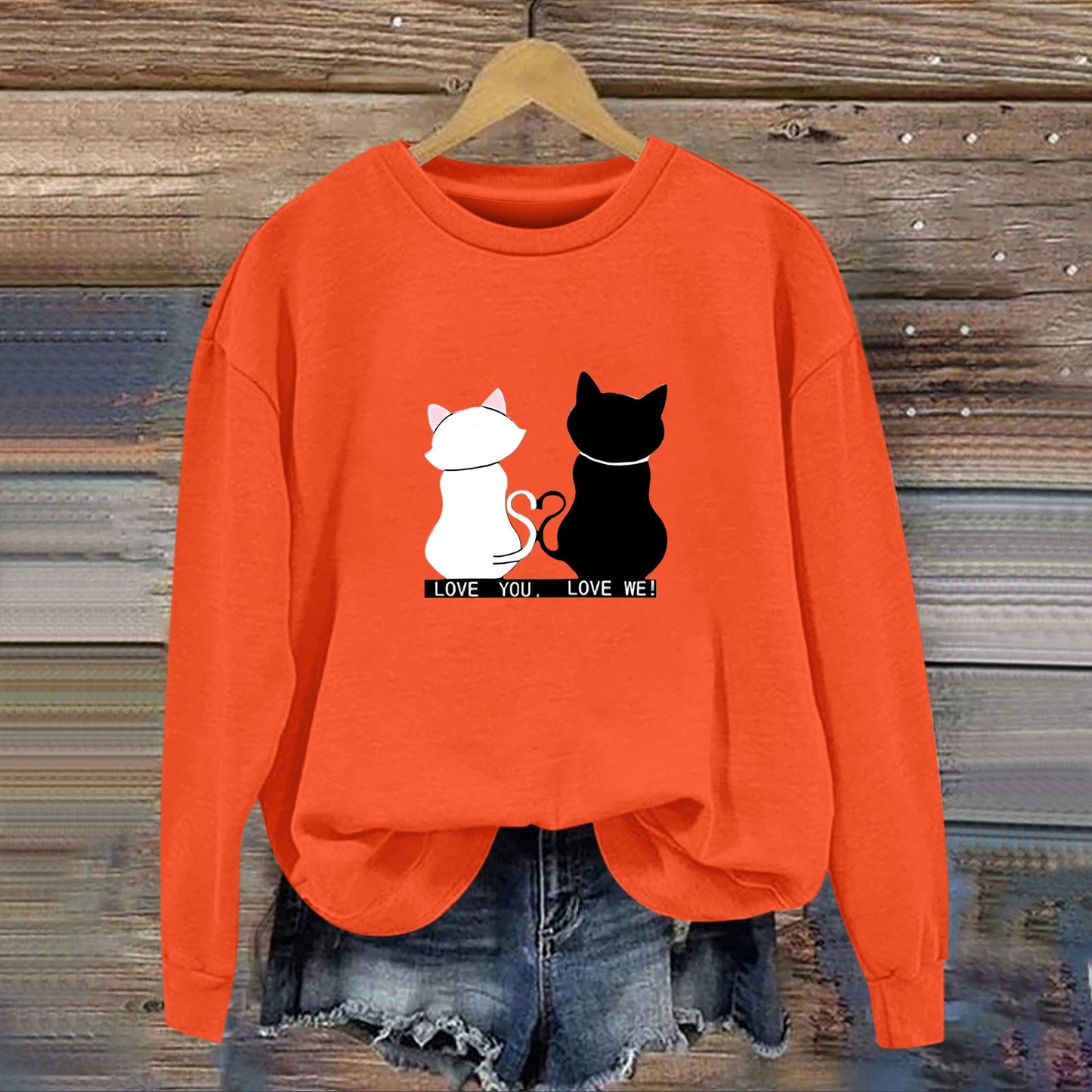 Damen Sweatshirt Katzenmotiv Humor