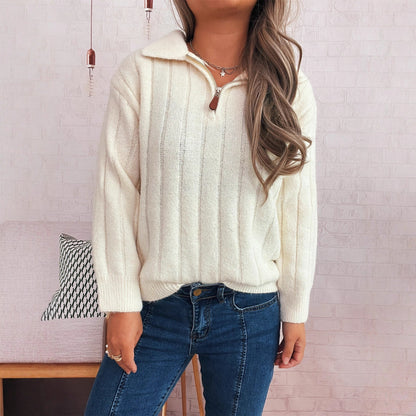 Damen Pullover Stehkragen Kurzärmel Norvielle