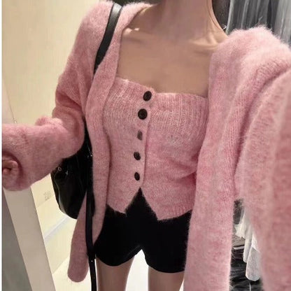 Damen Cardigan Offene Front Knöpfe Norvielle